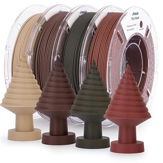 AMOLEN Wood PLA Filament Bundle 3D Printer Filament Wood Sets, Dark by AMOLEN