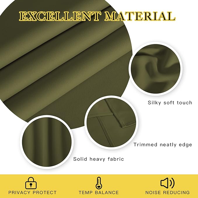 NICETOWN Blackout Curtains 84 Inch Length, Thermal Insulated Curtains - Image 2