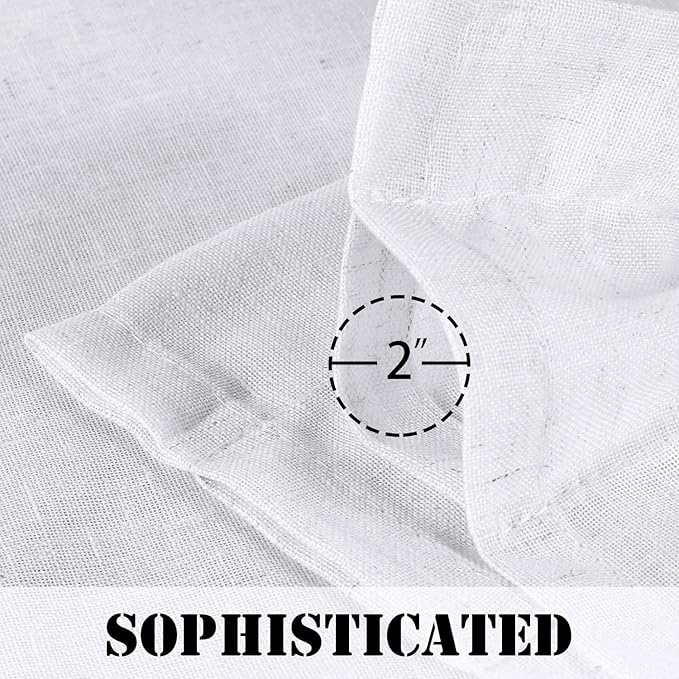 H.VERSAILTEX Linen Curtains Pair Set Functional Open Weave Curtain Highly - Image 5