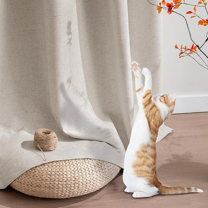 PrinceDeco Nature Linen Curtains 100% Back Out Curtains - Image 5