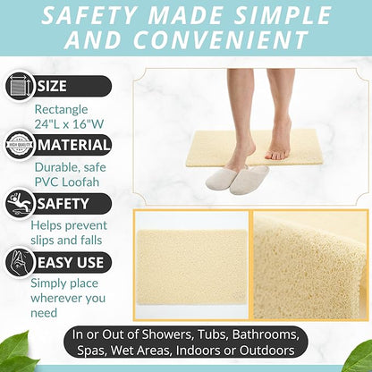 ENKOSI Loofah Non-Slip Shower and Bath Mat - Image 3