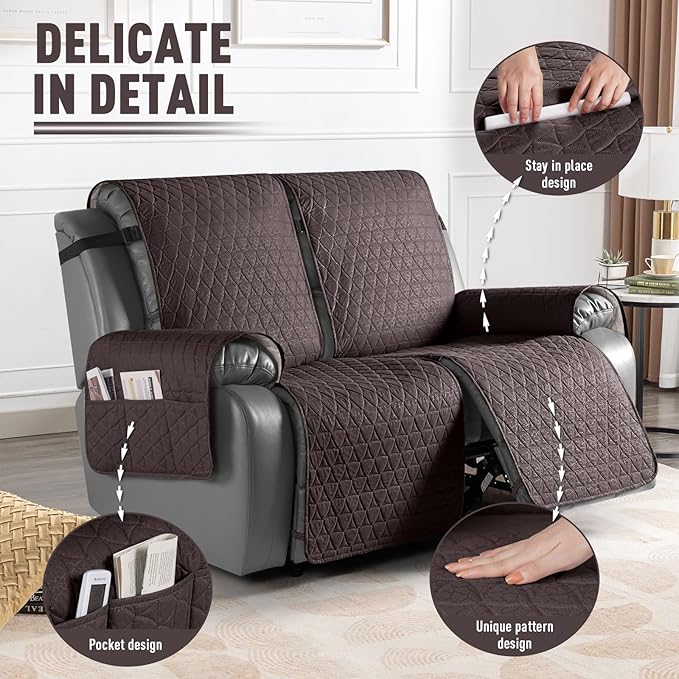 TAOCOCO 100% Waterproof Recliner Cover, Non-Slip Washable Reclining Couch Cover - Image 6
