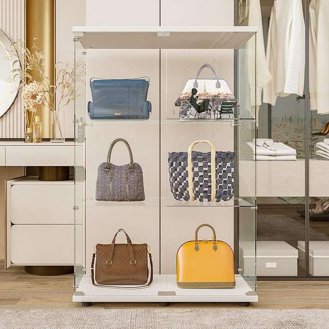 Yoluckea 3 Shelves Glass Display Cabinet - Image 2