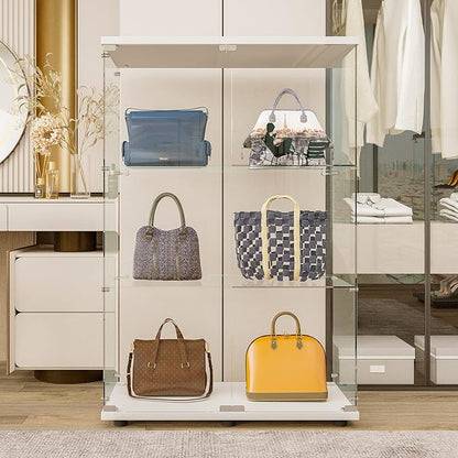 Yoluckea 3 Shelves Glass Display Cabinet - Image 2
