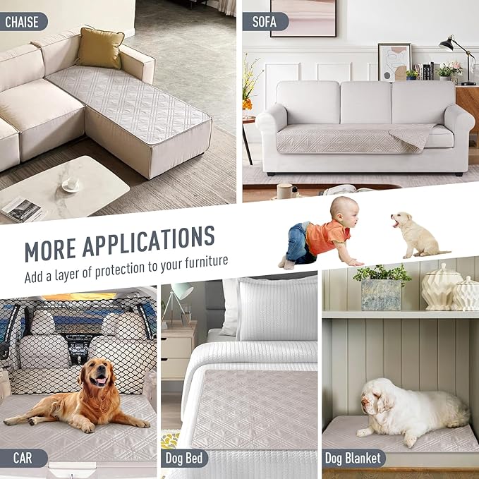 TAOCOCO 100% Waterproof Sofa Cushion Cover Reversible Couch Seat Cover - Image 5