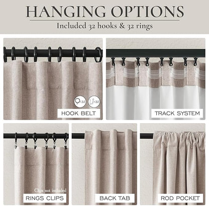 Extra Long Faux Linen Curtains 132 Inches Long - Image 3
