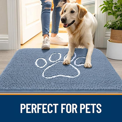 OLANLY Dog Door Mat for Muddy Paws 35x24, Paw Print Design, Absorbs Moisture - Image 6