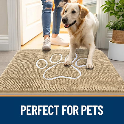 OLANLY Dog Door Mat for Muddy Paws 48x30, Paw Print Design, Absorbs Moisture - Image 6
