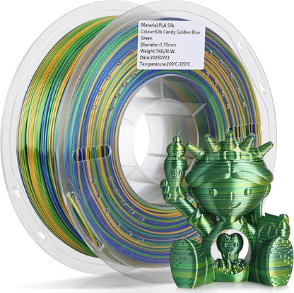 LANDU Silk PLA Filament 1.75mm 3D Printer Multicolor Filament Gradient Color by LANDU