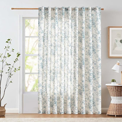 jinchan Linen Floral Curtains Extra Wide by JINCHAN