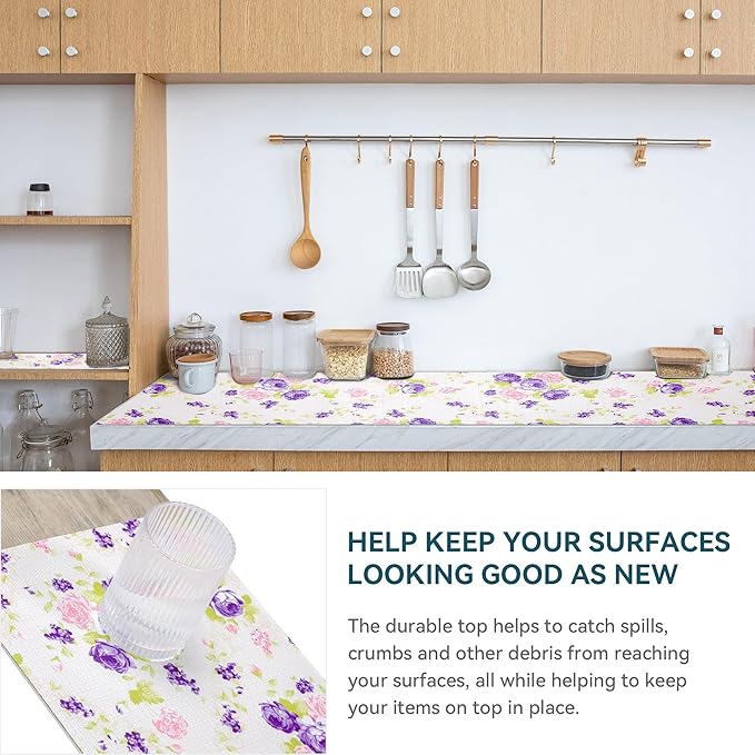 12" W x 120" L Floral Drawer and Shelf Liner - Image 3