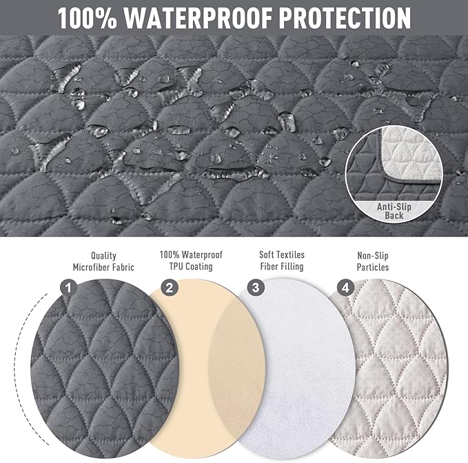 TAOCOCO 100% Waterproof Loveseat Recliner Couch Sofa Covers - Image 3