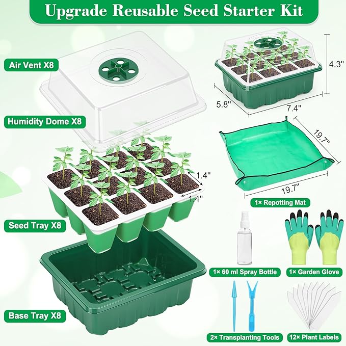 Reusable Silicone Seed Starter Tray, 96 Cells Seed Starter Kit - Image 5