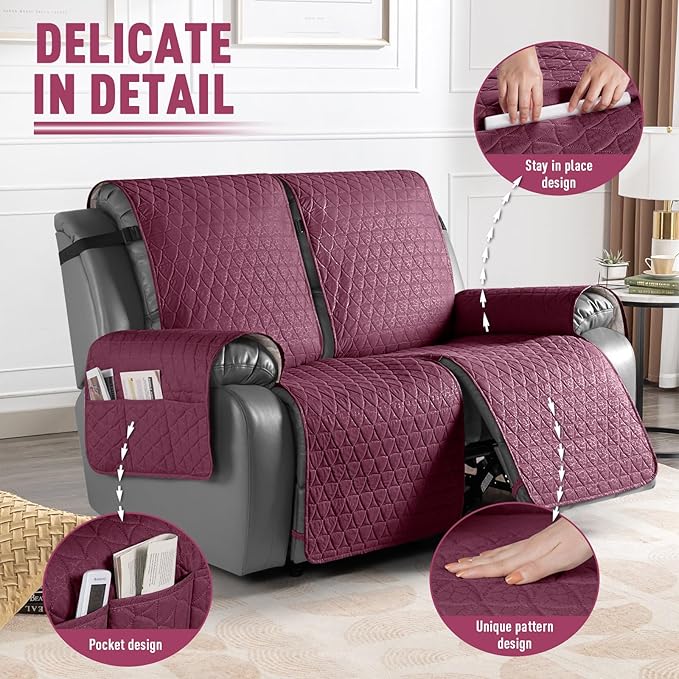 TAOCOCO 100% Waterproof Recliner Cover, Non-Slip Washable Reclining Couch Cover - Image 6