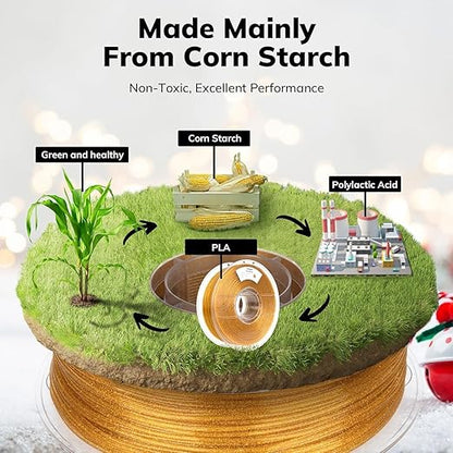 AMOLEN 2kg PLA Pack Glitter Gold & Glitter Silver 3D Printer Filament 1.75mm - Image 8