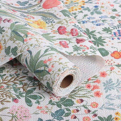 Floral Shelf Drawer Liners, 12IN x 20FT Non Adhesive and Strong Non-Slip by Amiitay