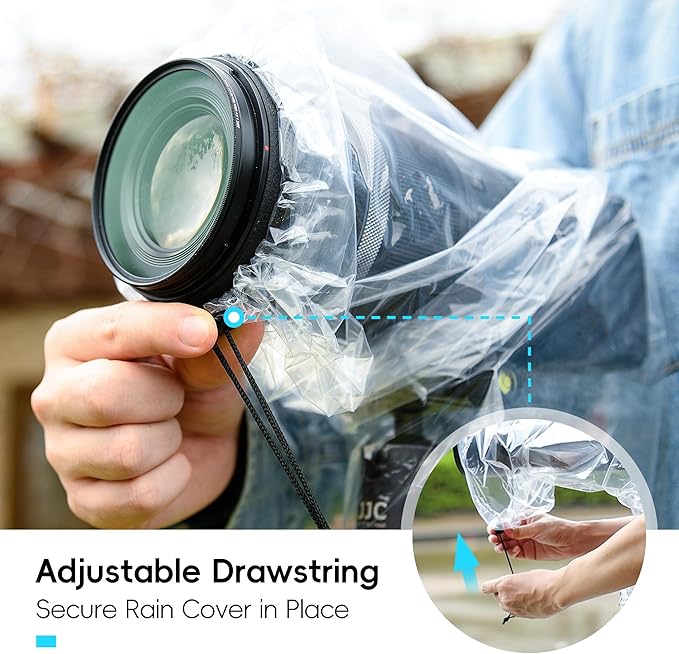 JJC DSLR Camera Rain Cover, Rain Coat Sleeve Protector - Image 4