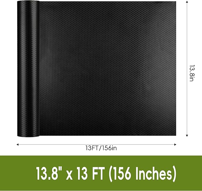 Wide Black Shelf Liner Roll, Peel and Stick Non Slip Cabinet Liner 13.8" x 13 FT - Image 2