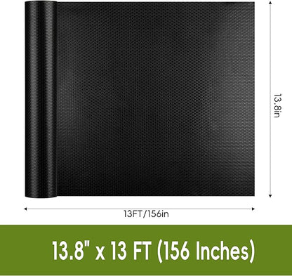 Wide Black Shelf Liner Roll, Peel and Stick Non Slip Cabinet Liner 13.8" x 13 FT - Image 2