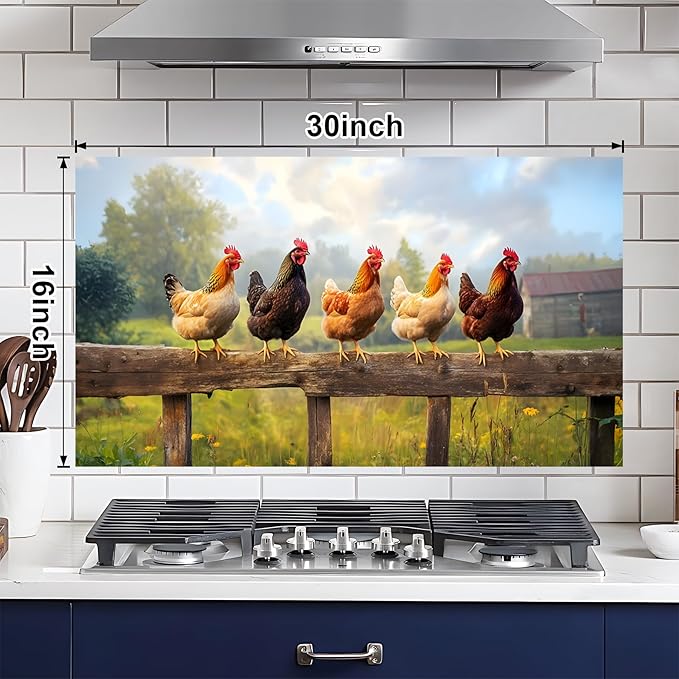 NYZE Kitchen Backsplash Stickers Waterproof Stove Backsplash Protector - Image 2