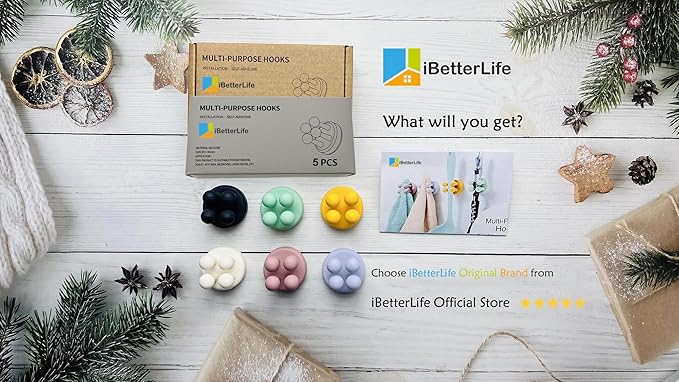 iBetterLife Razor Holder for Shower Hooks – 5Pcs Self Adhesive Wall Mounted - Image 2
