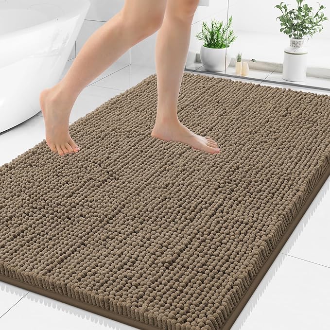 Smiry Luxury Chenille Bathroom Rugs 44x32, Extra Soft and Absorbent Shaggy Bath by Smiry