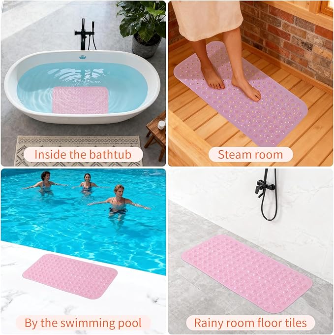 Anti-Slip Bathtub Shower mat, 27.5×14.5（Approximately 70×37cm） inch Soft - Image 6