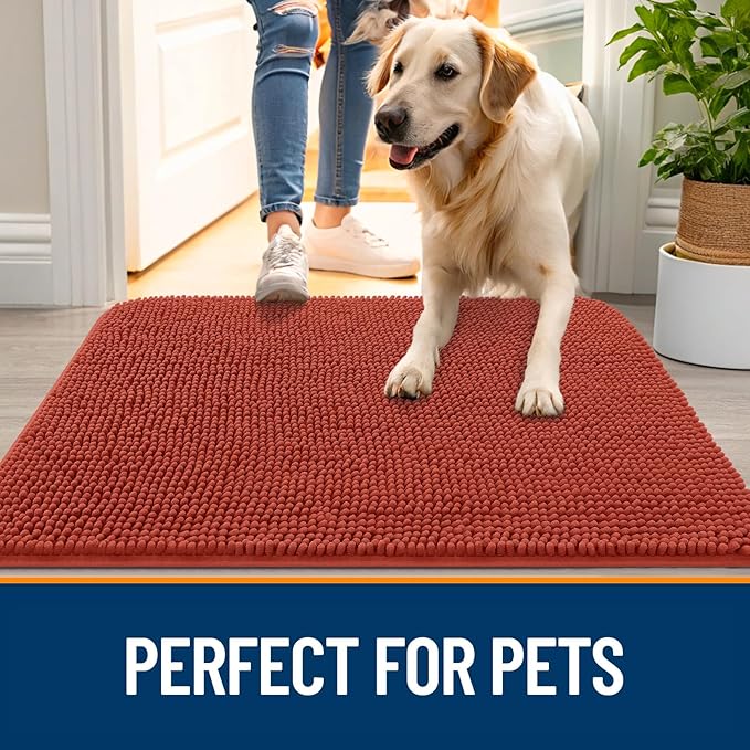 OLANLY Dog Door Mat for Muddy Paws 59x35, Absorbs Moisture and Dirt, Absorbent - Image 6
