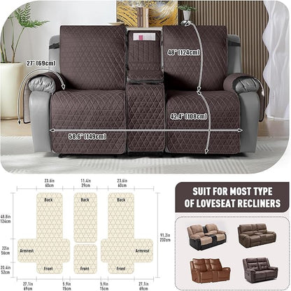 TAOCOCO 100% Waterproof Loveseat Recliner Couch Sofa Covers - Image 3
