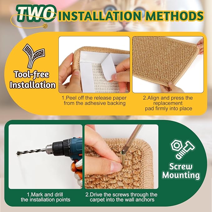 ENONCI​ Corner Cat Scratcher Wall Mounted - Image 6