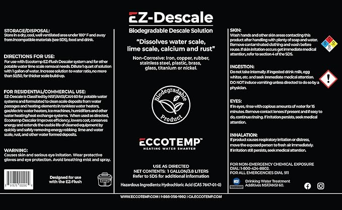 Eccotemp EZ-Flush Descaling Solution, 32 oz. - Image 2