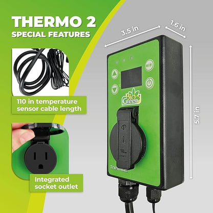 BioGreen TER2/US Thermo 2 Digital Greenhouse Thermostat - Image 2