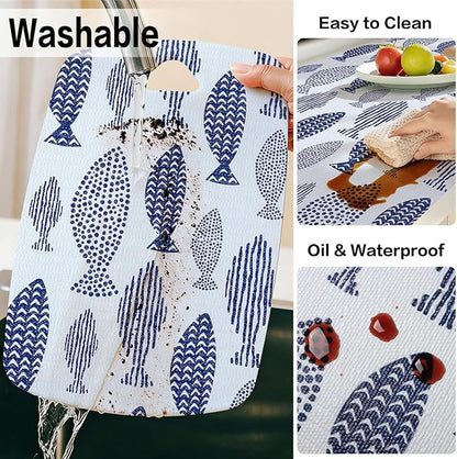 Blue Shelf Liner for Kitchen Cabinets Non Adhesive Drawer Liners Non Slip - Image 3