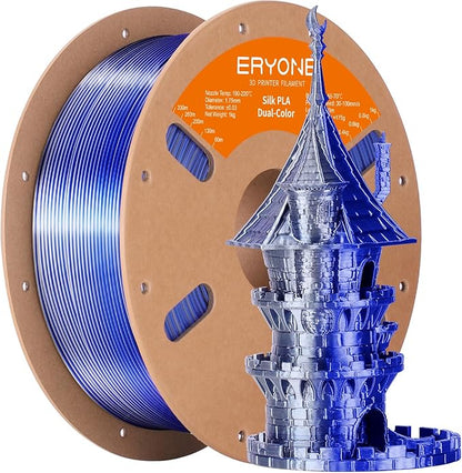 ERYONE Silk Dual Color PLA Filament 3D Printer 1.75mm +/- 0.03mm, Bicolor by ERYONE