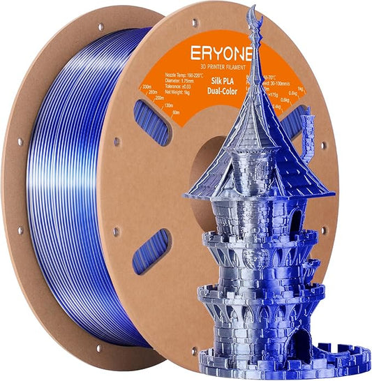ERYONE Silk Dual Color PLA Filament 3D Printer 1.75mm +/- 0.03mm, Bicolor by ERYONE