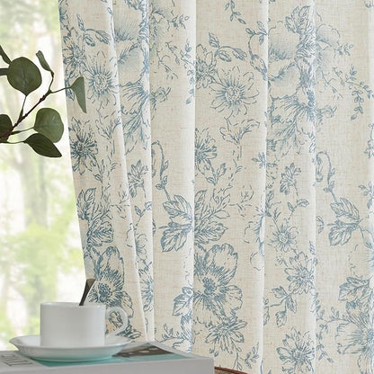 jinchan Linen Floral Curtains Extra Wide - Image 6