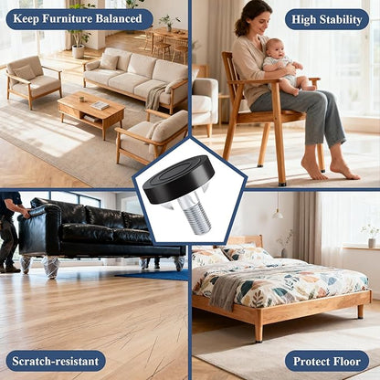 Adjustable Leveling Feet: 12pcs, M8 Thread T-Nuts & Floor Protectors, Heavy - Image 6