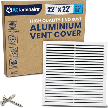 22x22 Inch Air Return Vent Cover Decorative – Premium Aluminum AC Vent Cover by LAMINAIRE