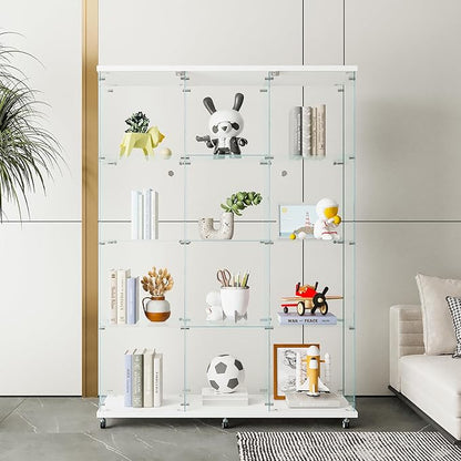 Yoluckea 4 Shelves Glass Display Cabinet Extra Large, Floor Standing Clear - Image 5