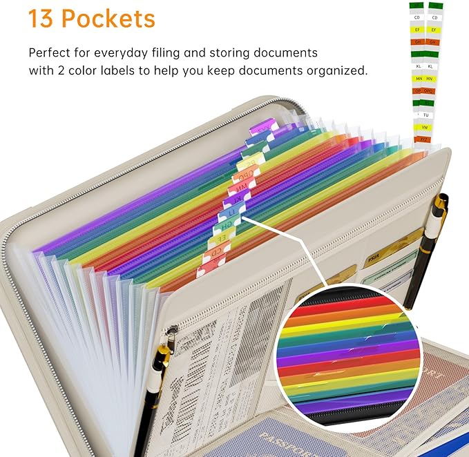 Waterproof Fireproof Accordion File Organizer - Image 3