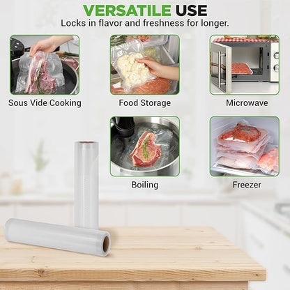 NutriChef Vacuum Sealer Bags 8x10 Rolls 2 Pack - Image 3