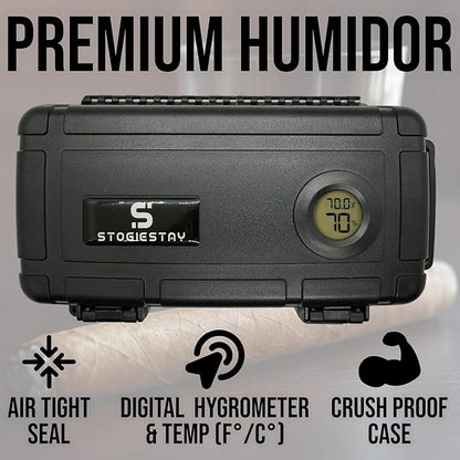StogieStay Travel Humidor for Cigars – Digital Hygrometer, Airtight & - Image 8
