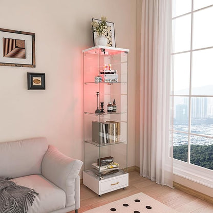 Yoluckea 4 Tiers Glass Display Cabinet - Image 9