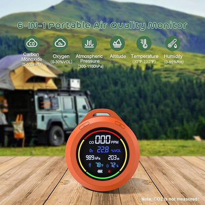 Oxygen Detector, SQECH 6-in-1 Air Oxygen Monitor Measures - Image 2