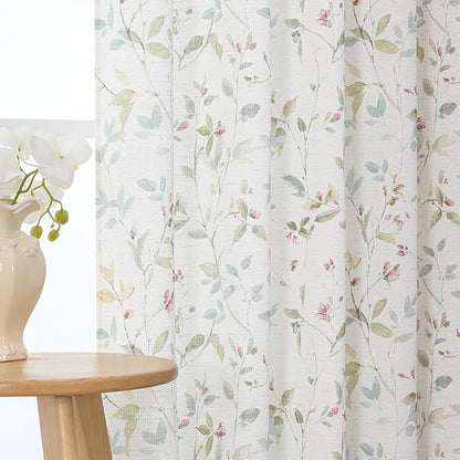 Chyhomenyc Roman Linen Blend Curtains 45 Inch Length 2 Panels, Light Filtering by Chyhomenyc