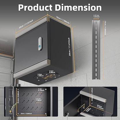 Joinfworld Outdoor Electrical Metal Box 11.8" x 11.8" x 7" Weatherproof Outdoor - Image 2