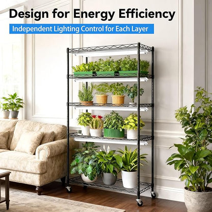 JESLED Indoor Greenhouse with Grow Light, 3FT Full Spectrum 5000K LED Light - Image 7
