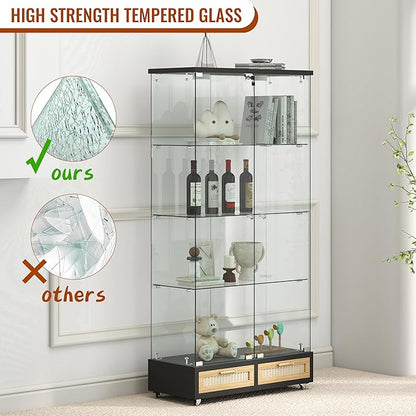 Yoluckea 4-Tier Glass Display Cabinet - Image 6