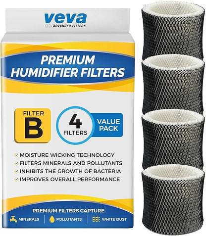 VEVA 4 Pack Premium Humidifier Filters Replacement by VEVA