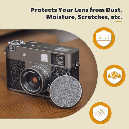 Fuji X Half Leather Texture Lens Cap, Aluminum Anti-Dust Anti-Scratches - Image 5
